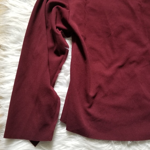 Zara Collection Burgandy Ruffle tie back Blouse - Picture 8 of 8